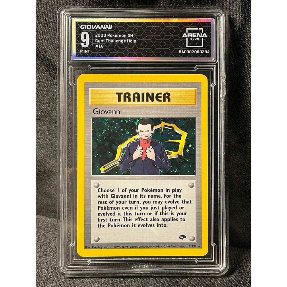 2000 Giovanni #18 Pokémon Gym Challenge Holo Rare ArenaClub Graded MINT 9